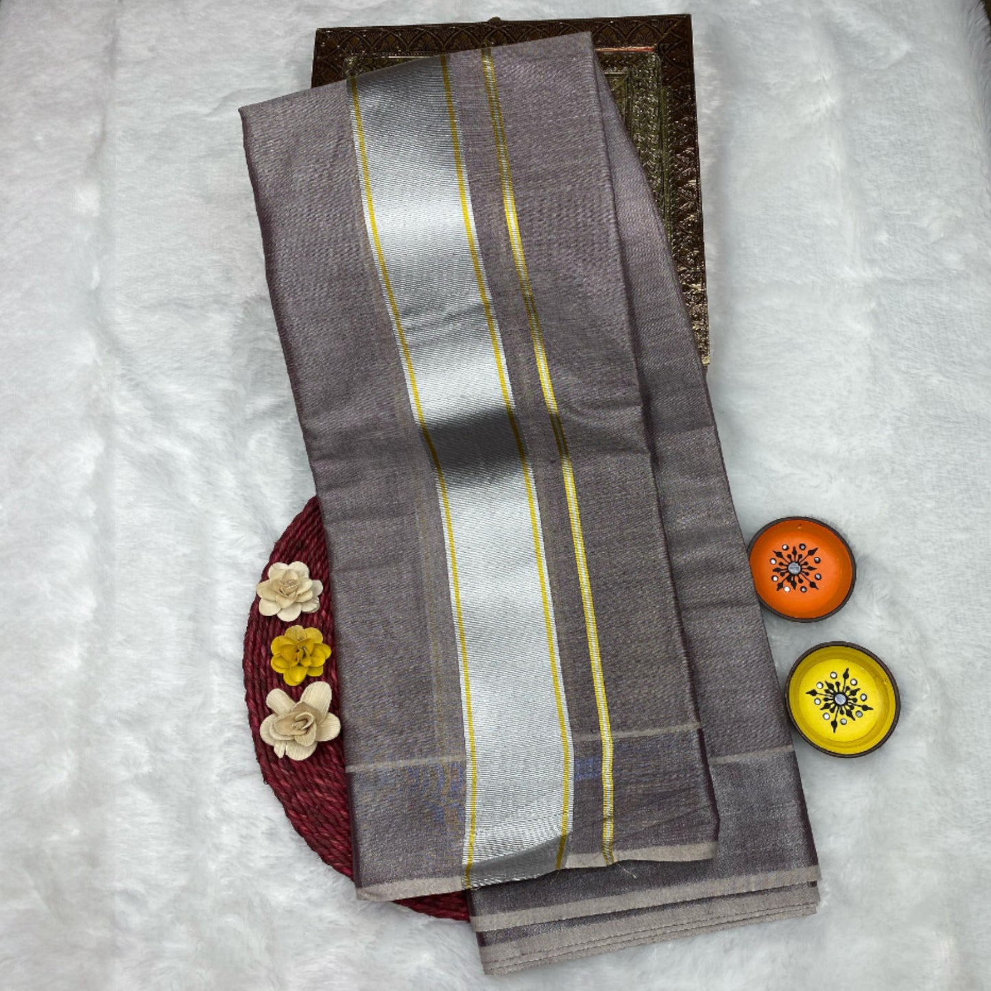 HORAD Kora Cotton Grey Shirt Material with Dhoti