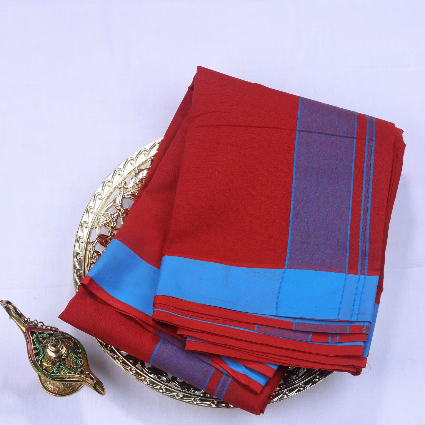 Horad Gundanju Cotton Maroon 2" Dhoti