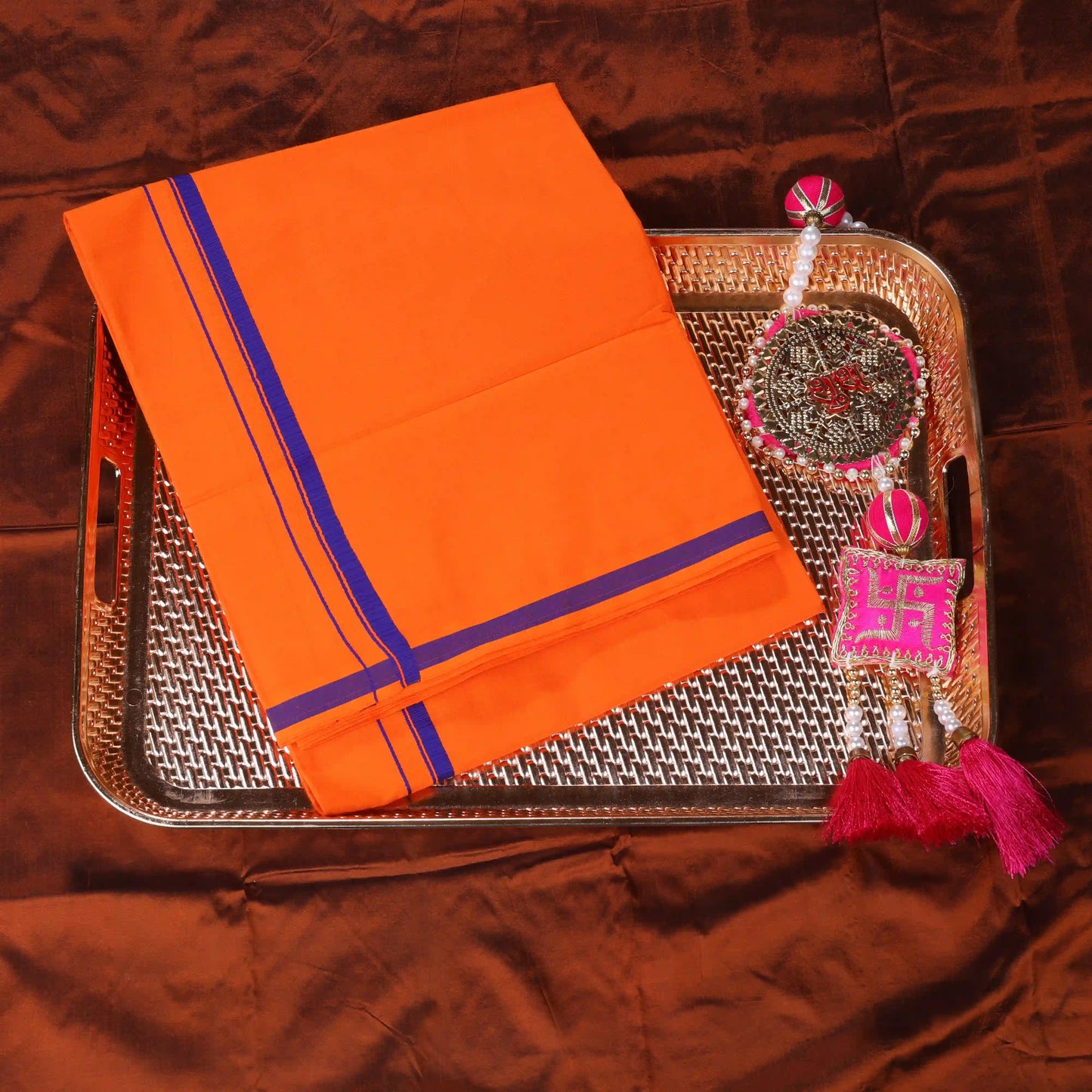Horad Gundanju Cotton Orange Dhoti