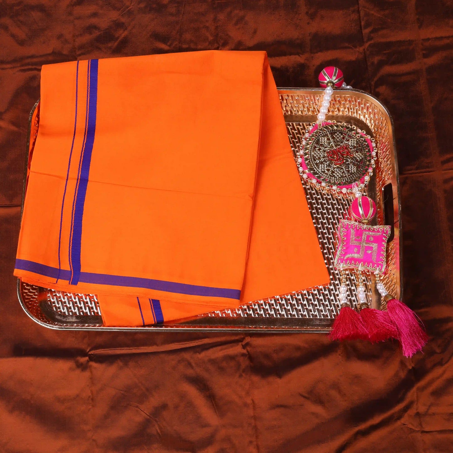 Horad Gundanju Cotton Orange Dhoti