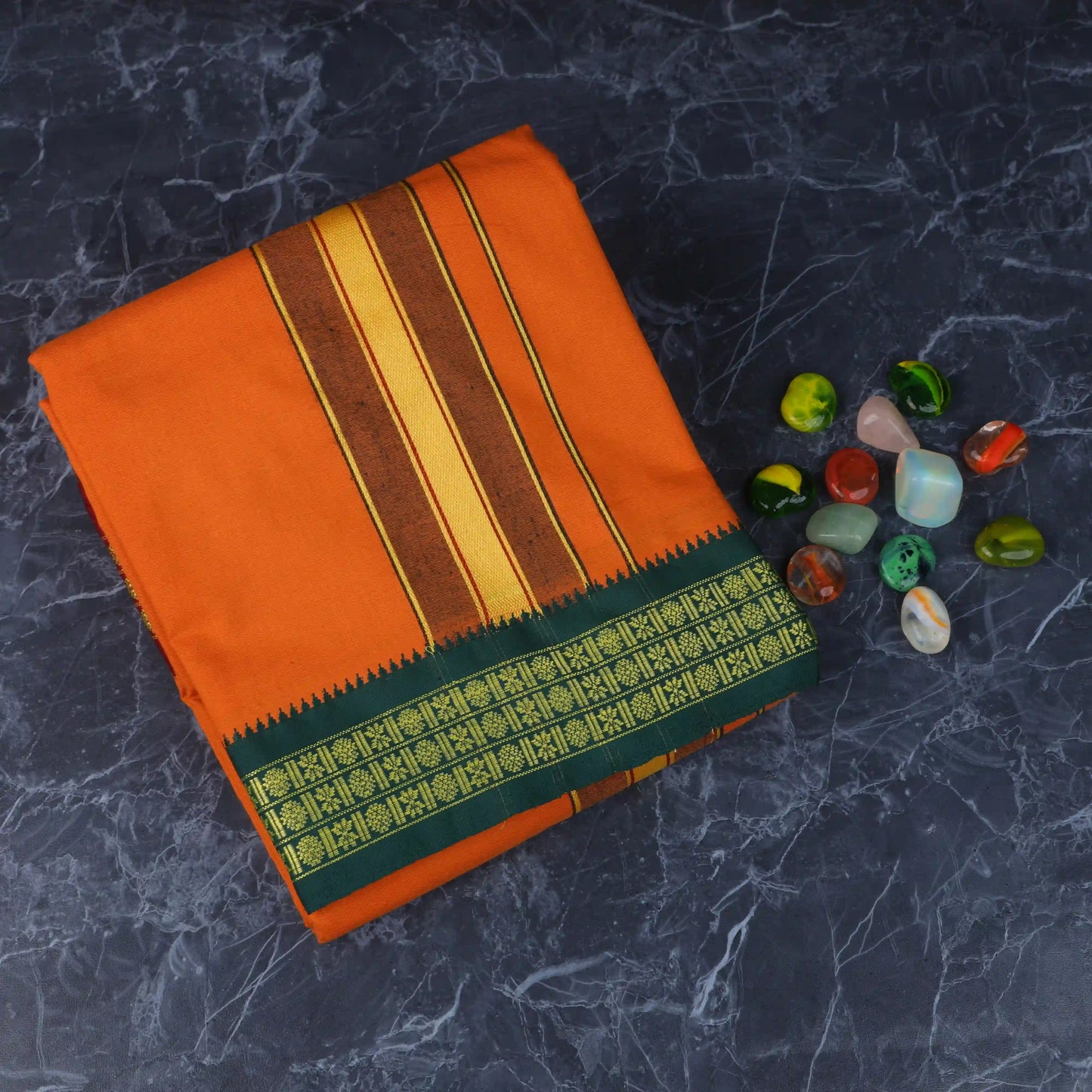 Horad Padayappa Special Cotton Dark Orange Dhoti