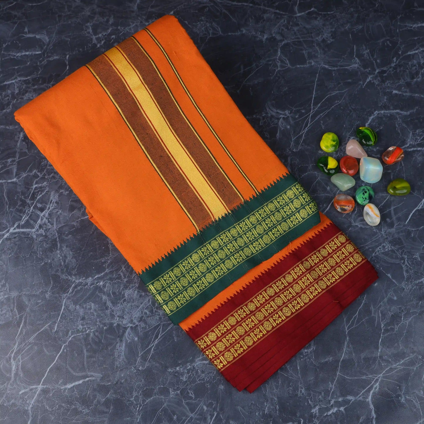 Horad Padayappa Special Cotton Dark Orange Dhoti