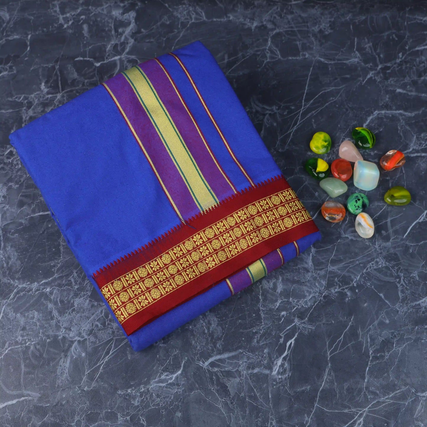 Horad Padayappa Special Cotton Dark Blue Dhoti