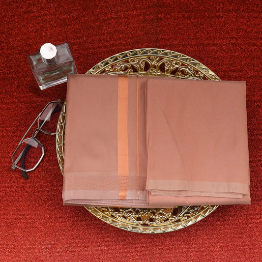 Horad Premium Art Silk Copper Dhoti with Shirt Material
