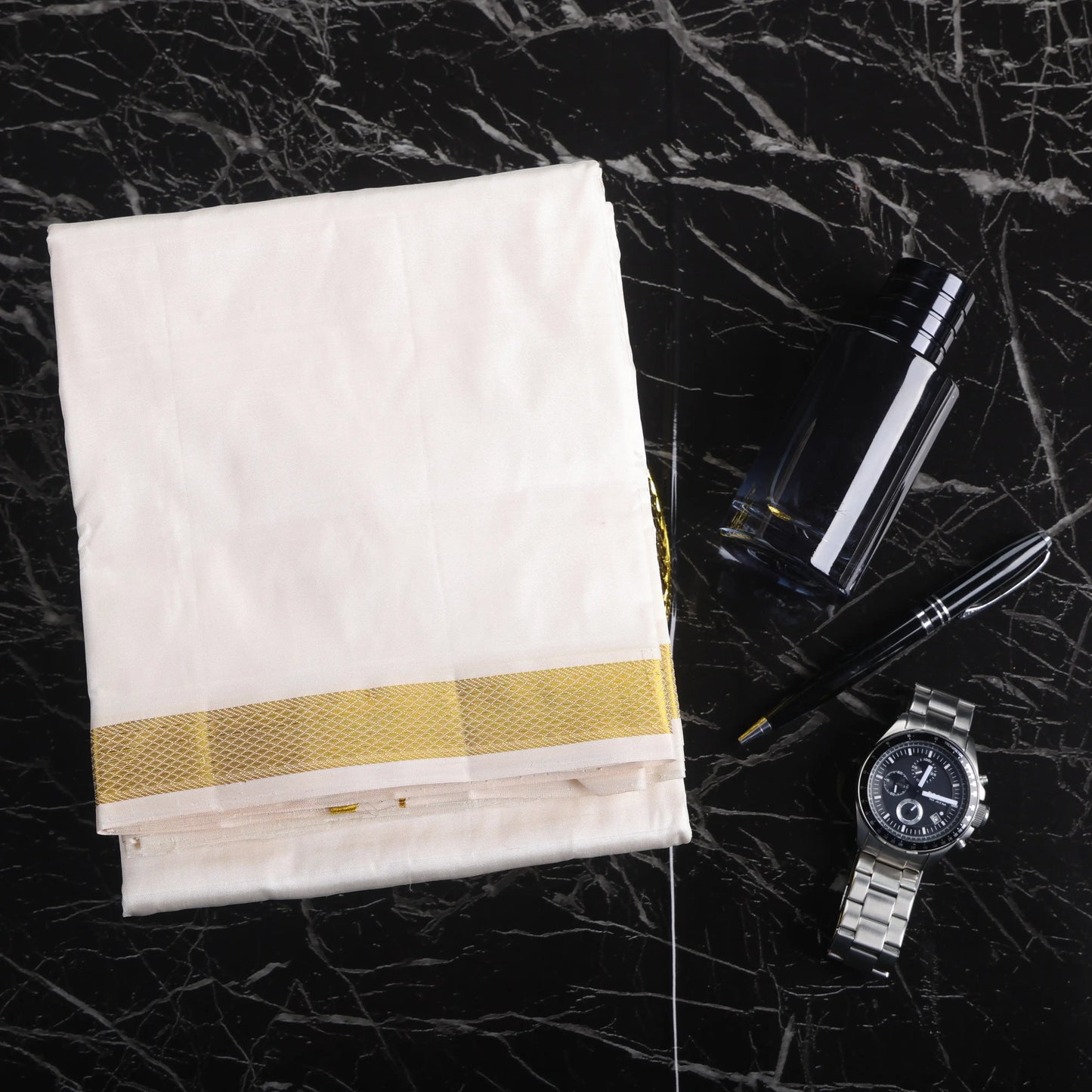 Horad Pure Silk Light Tussar 0.75 Inches” Dhoti (10X6)