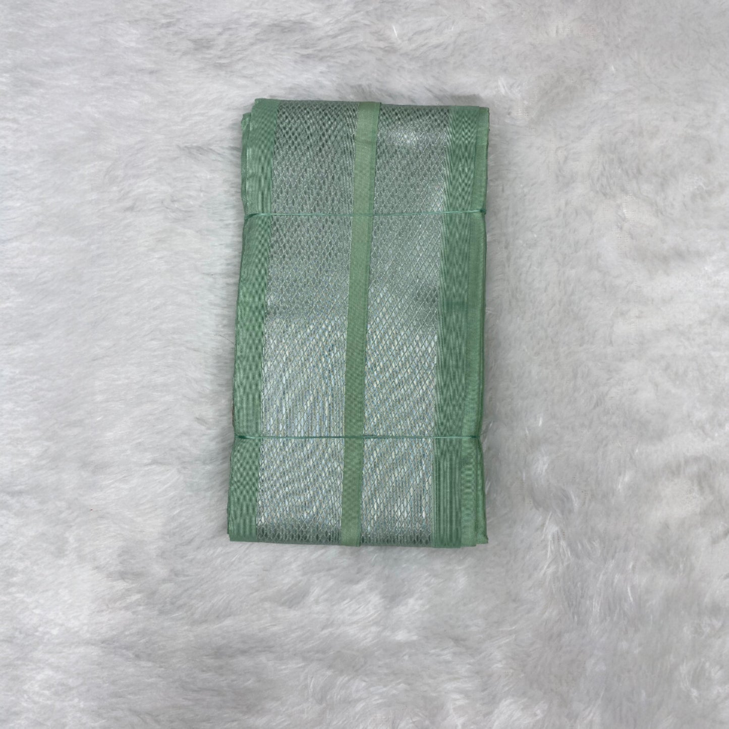 HORAD Premium Art Silk Pista Green Dhoti + Angavastram (8X4)