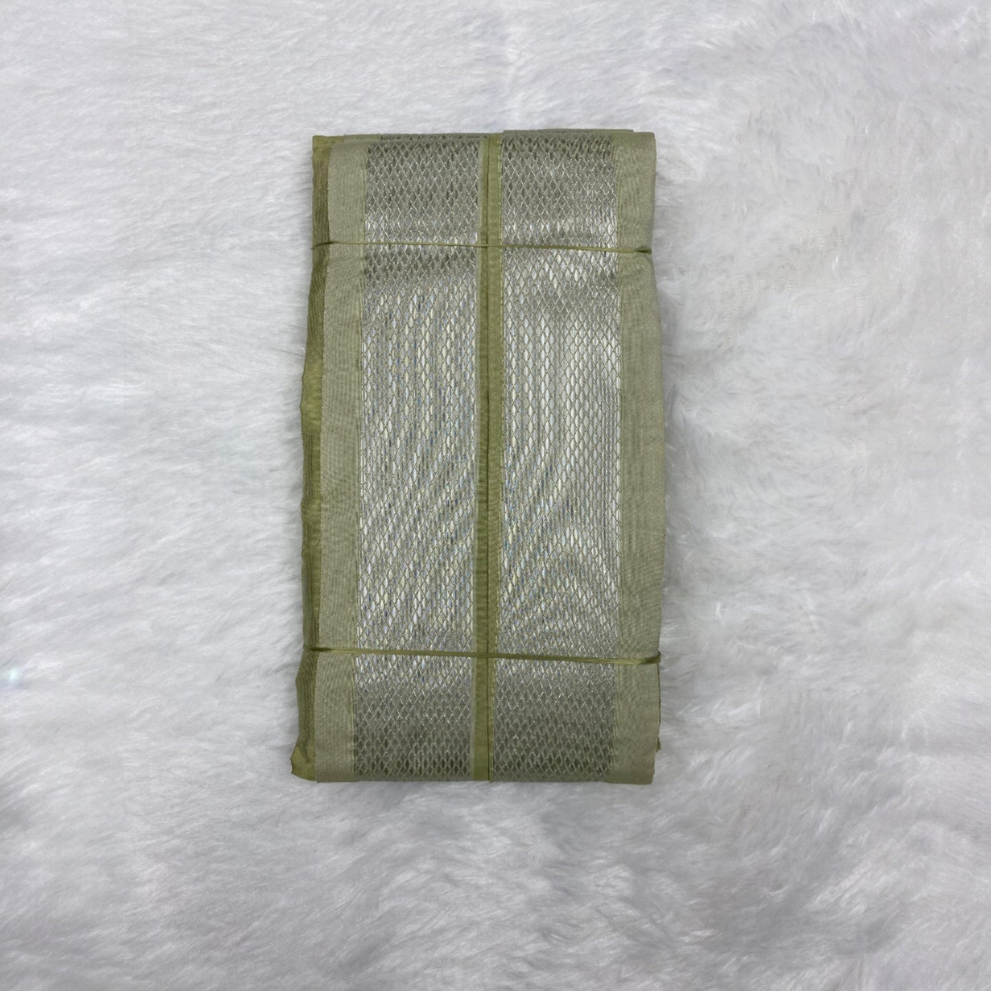 HORAD Premium Art Silk FIR.Green Dhoti + Angavastram (8X4)