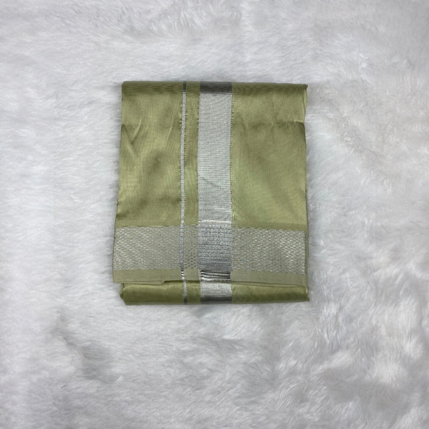HORAD Premium Art Silk FIR.Green Dhoti + Angavastram (8X4)