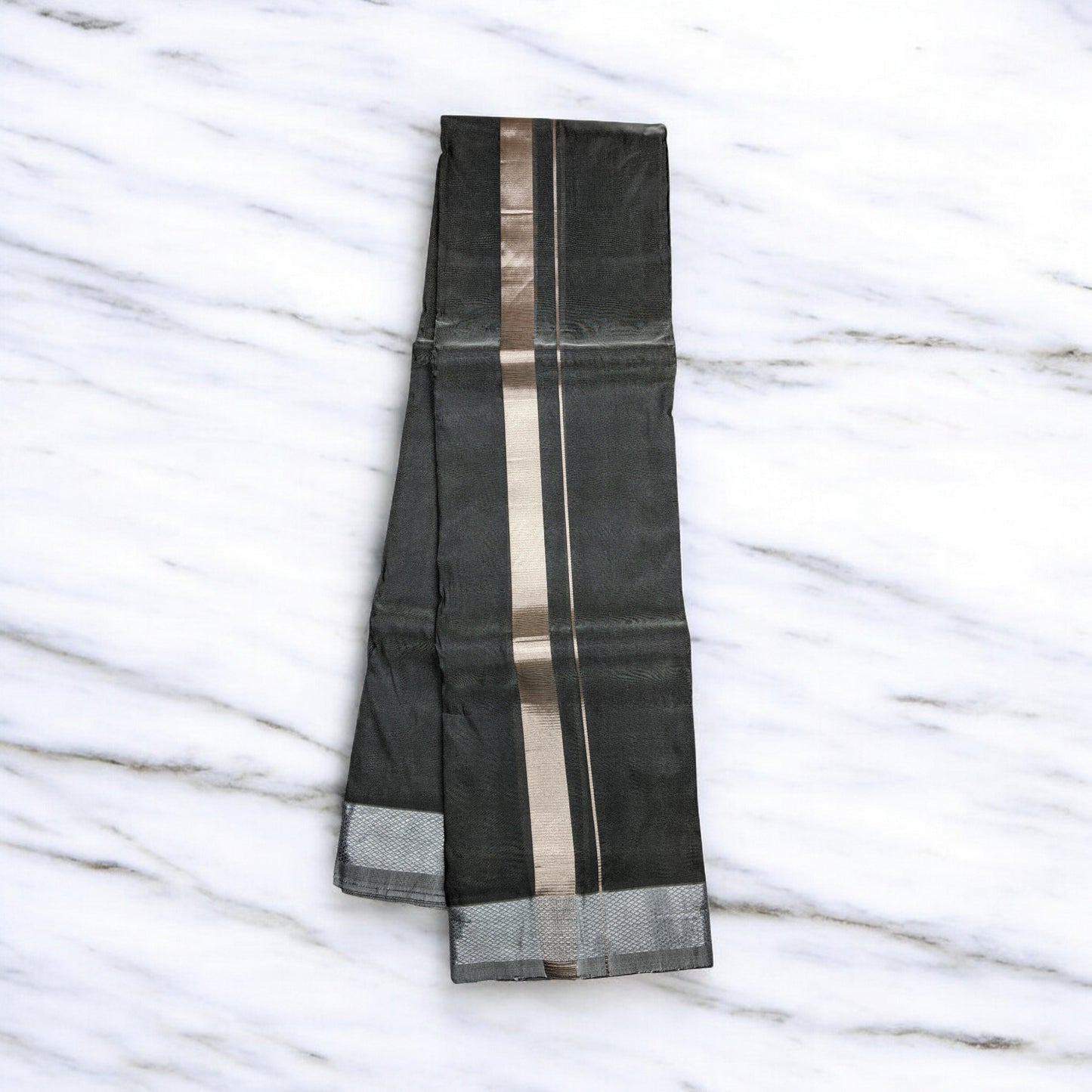 Horad Premium Art Silk Dark Grey Dhoti