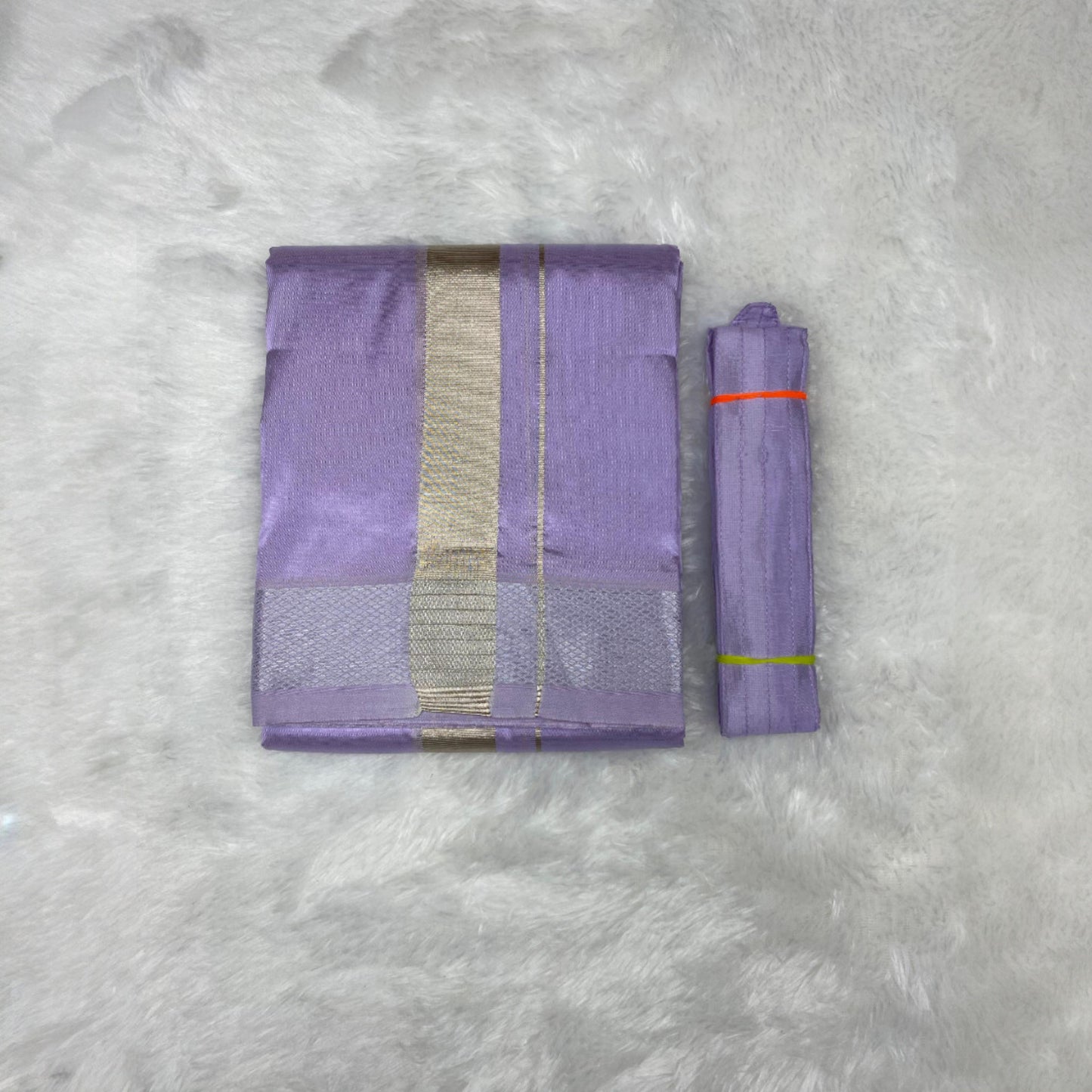 HORAD Premium Art Silk Lavender Dhoti + Belt