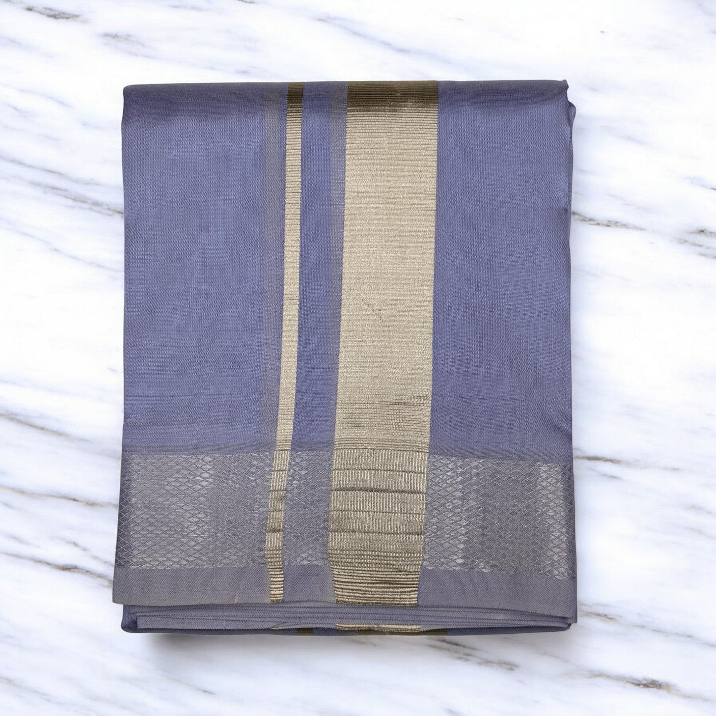 Horad Premium Art Silk Ink Blue Dhoti