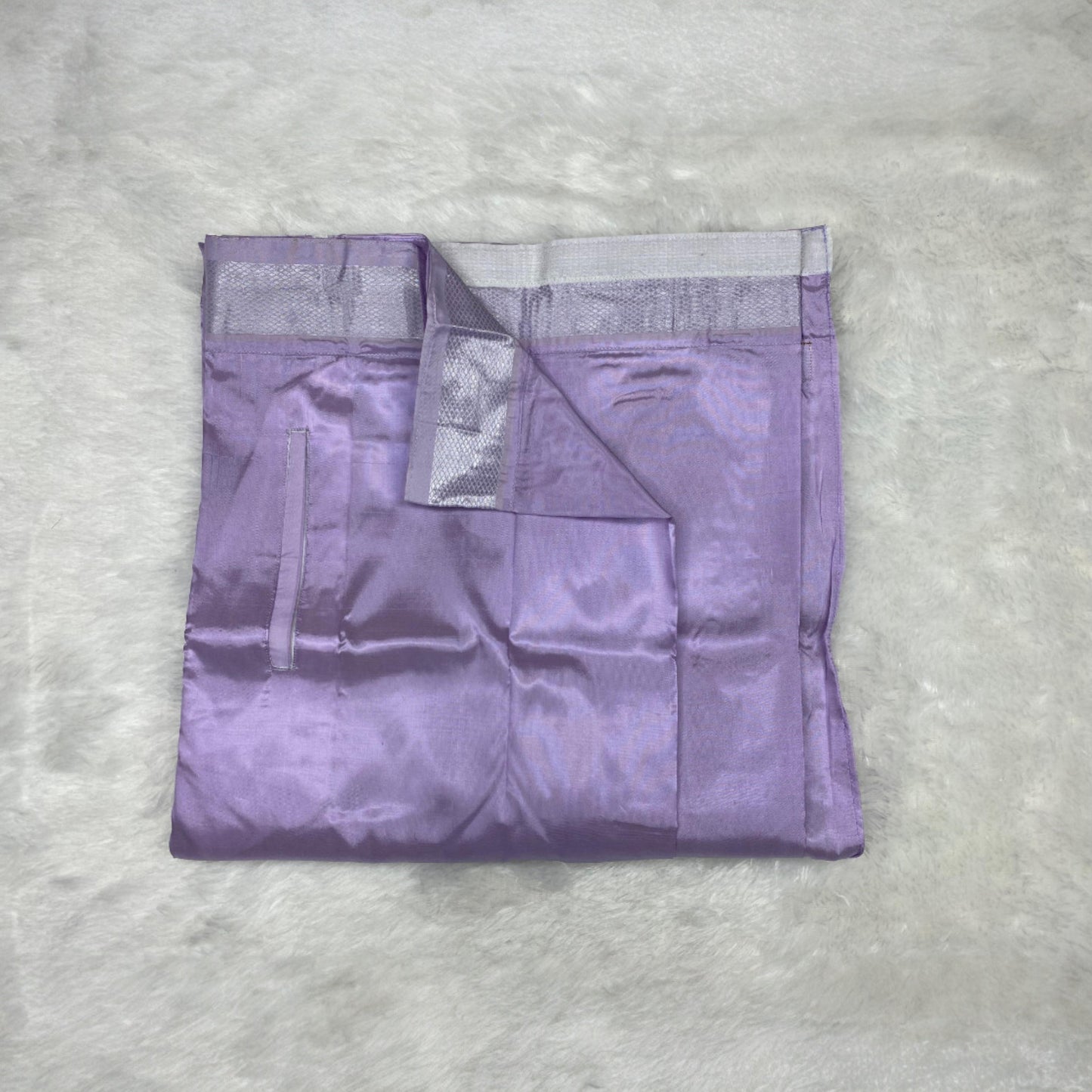 Horad Premium Art Silk Dad and Son Lavender Shirt + Welcro Dhoti + Angavastram