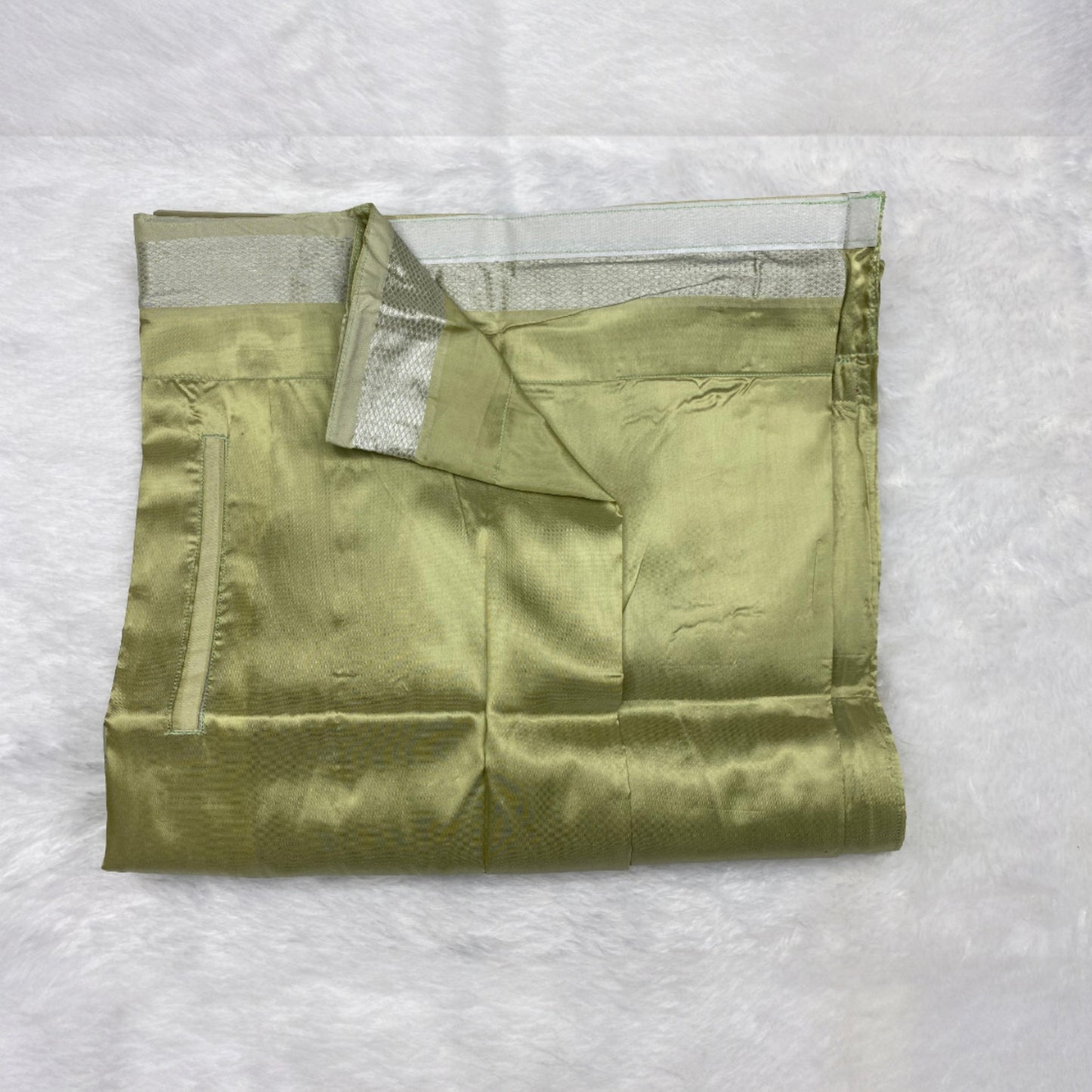 Horad Premium Art Silk Dad and Son FIR.Green Shirt + Welcro Dhoti + Angavastram