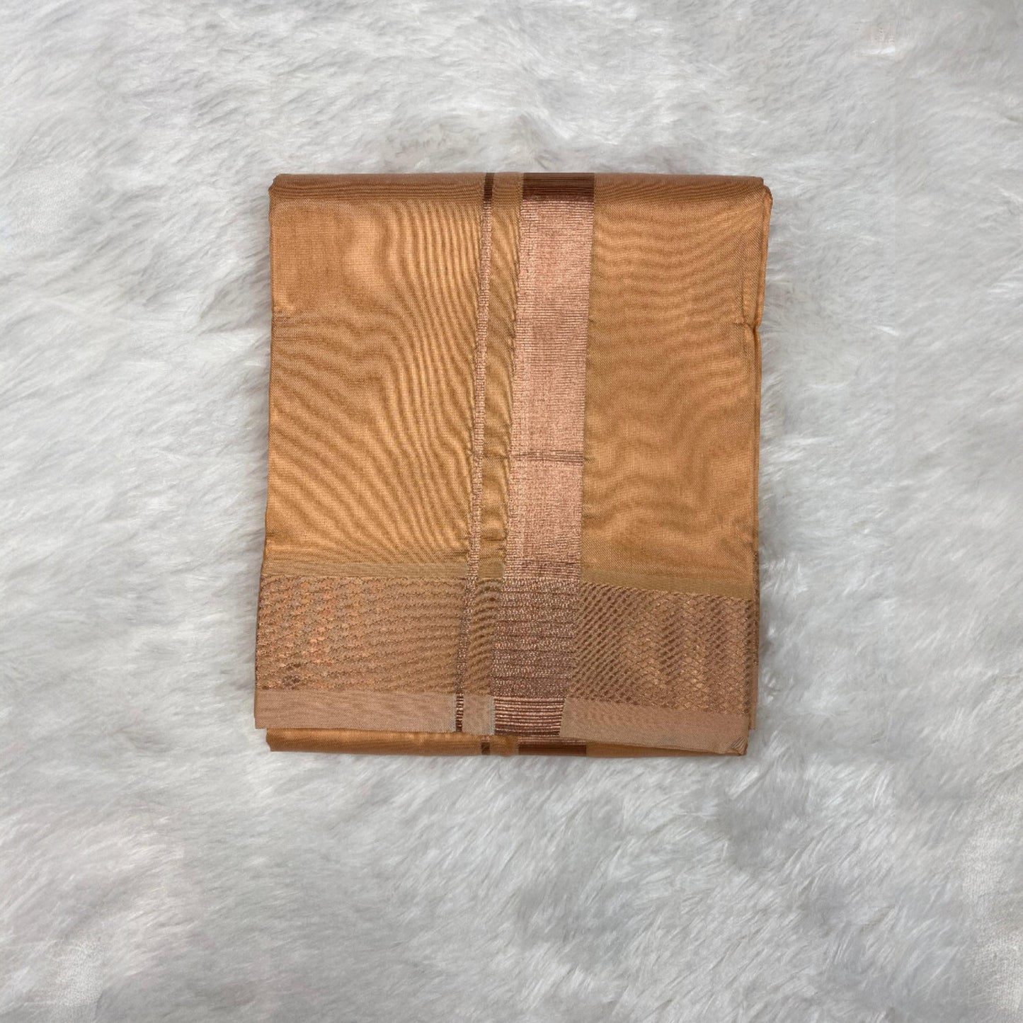 Horad Premium Art Silk Light Copper Shirt + Dhoti