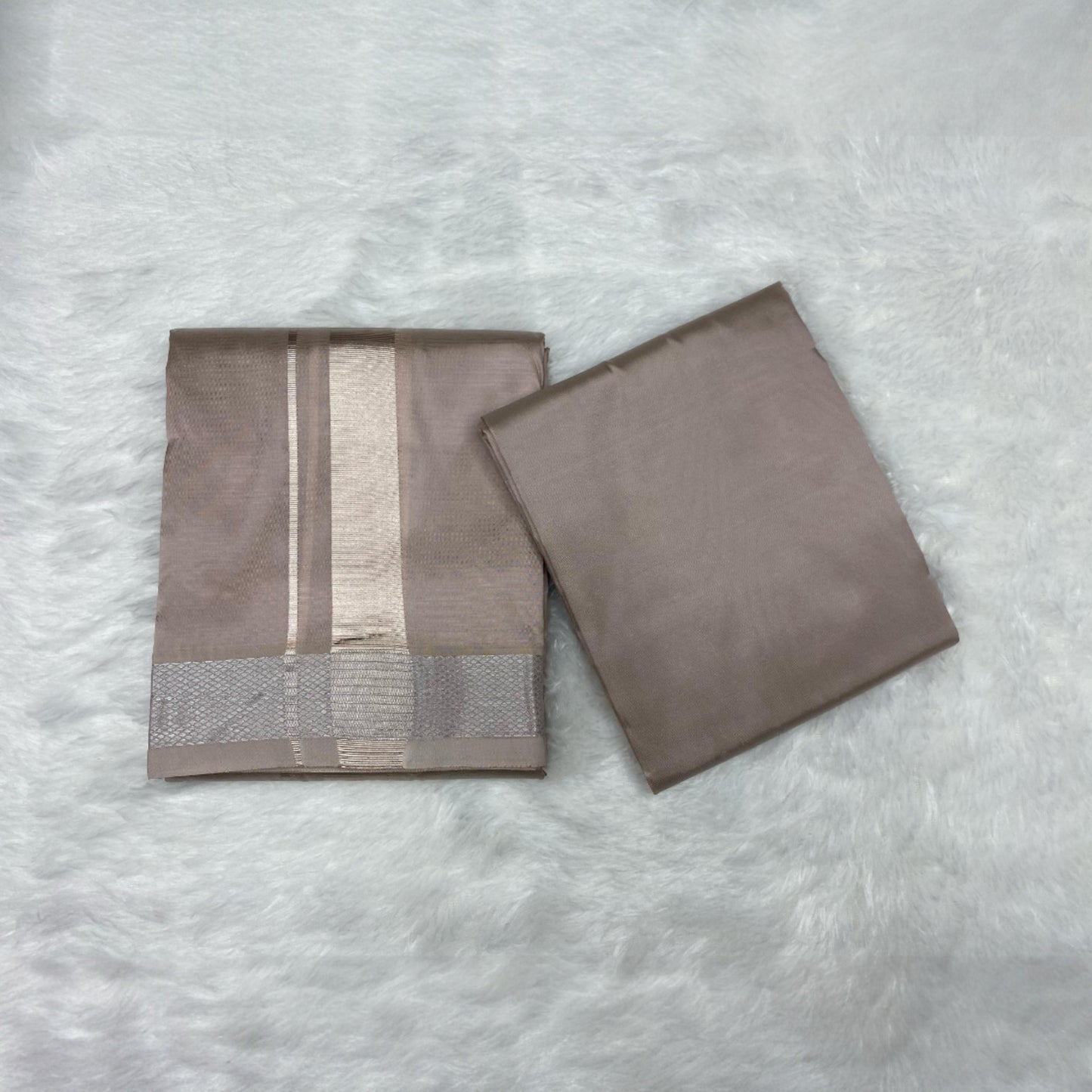 HORAD Premium Art Silk Sandstone Dhoti with Shirt Material