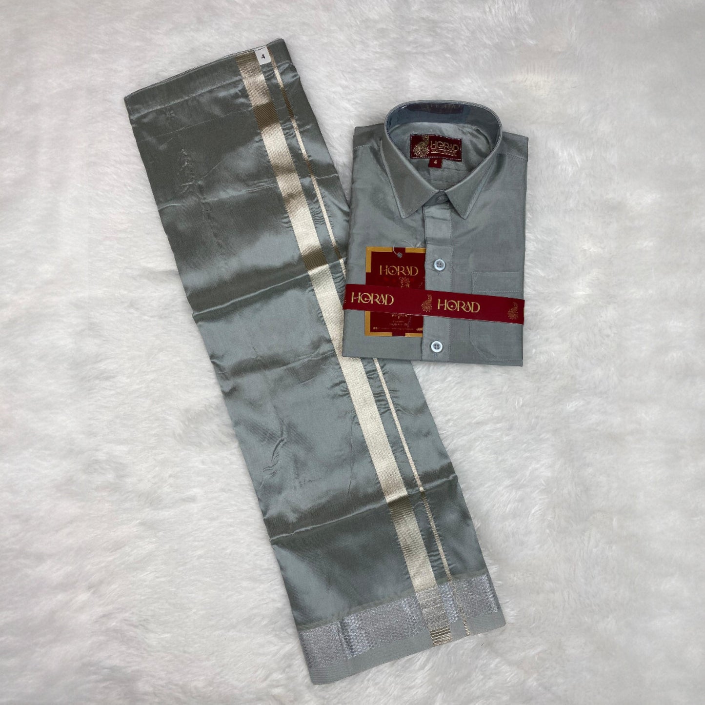 Horad Premium Art Silk Steel Grey Kids Set