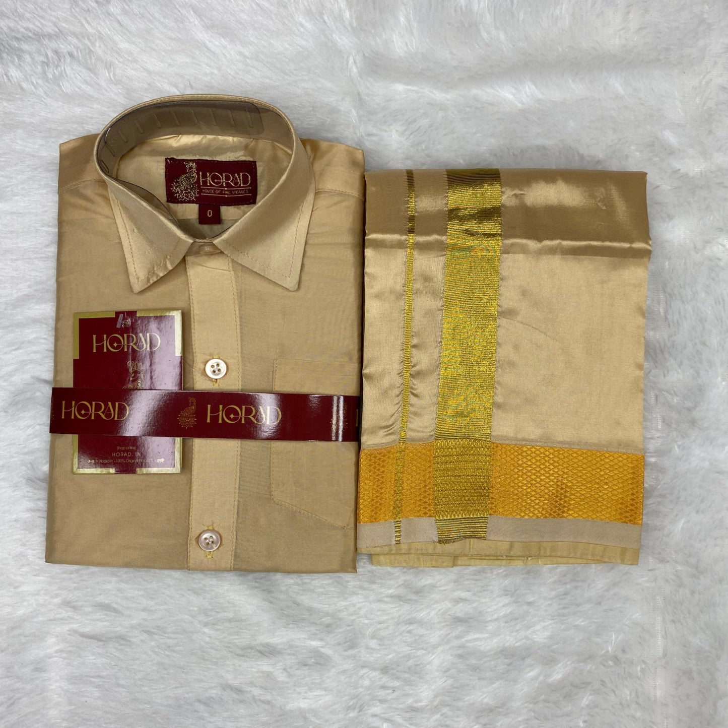 Horad Premium Art Silk Light Gold Kids Set