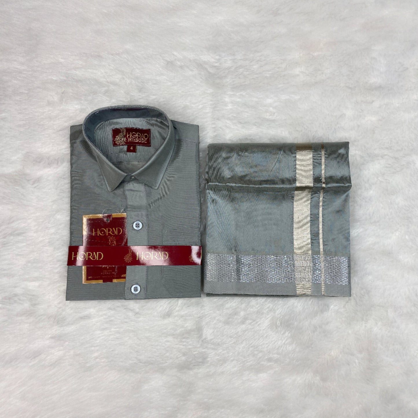 Horad Premium Art Silk Steel Grey Kids Set