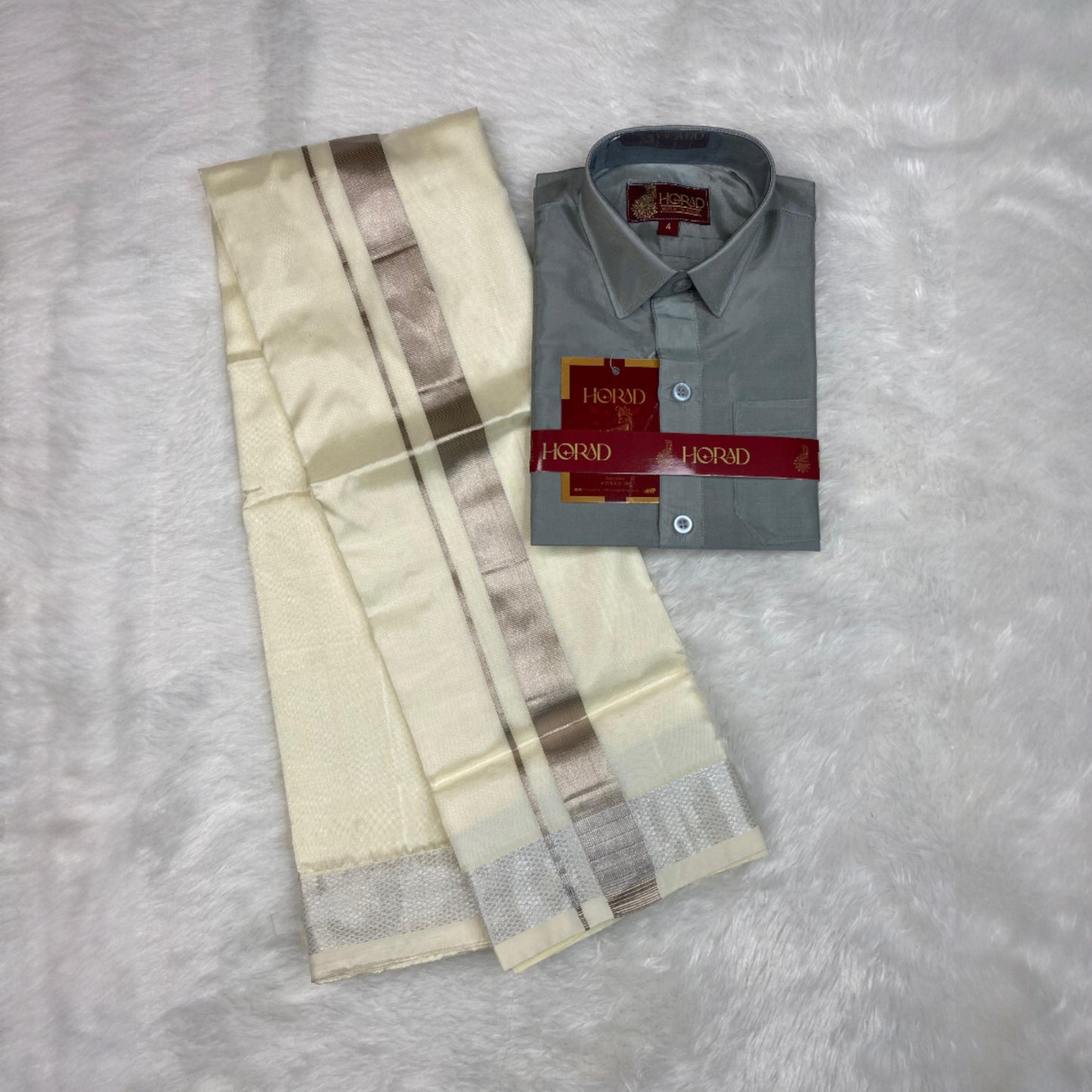 Horad Premium Art Silk Steel Grey Kids Set