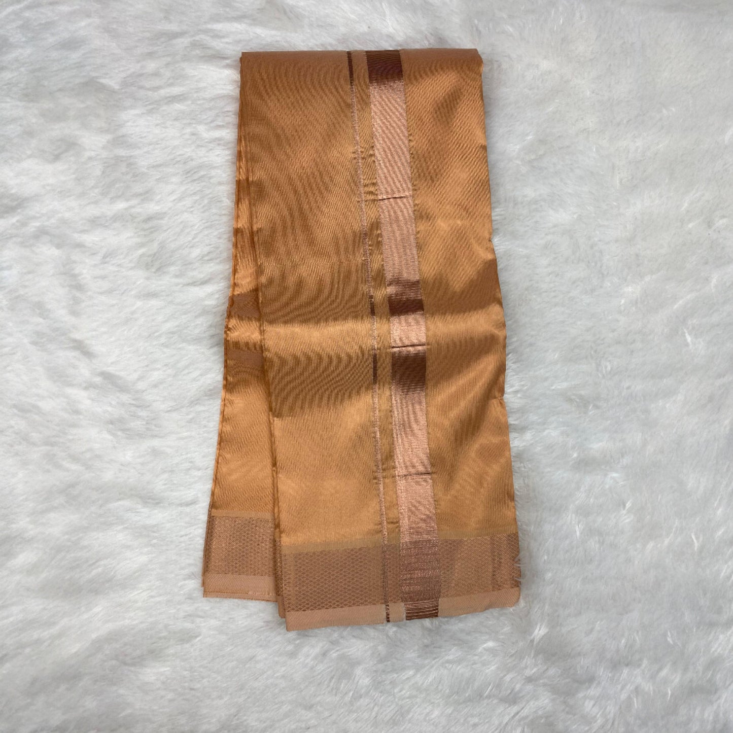 Horad Premium Art Silk Light Copper Shirt + Dhoti