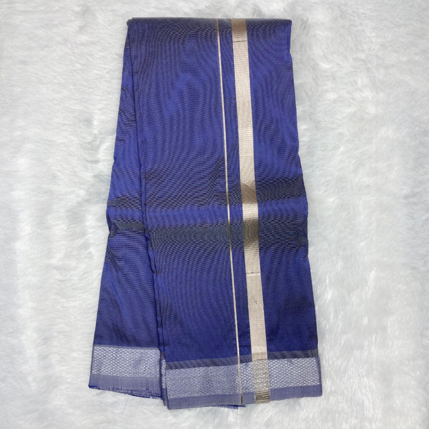 Horad Premium Art Silk Navy Blue Dhoti