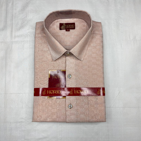 Horad Kora Cotton Tissue Copper Emboss Shirt  + Dhoti