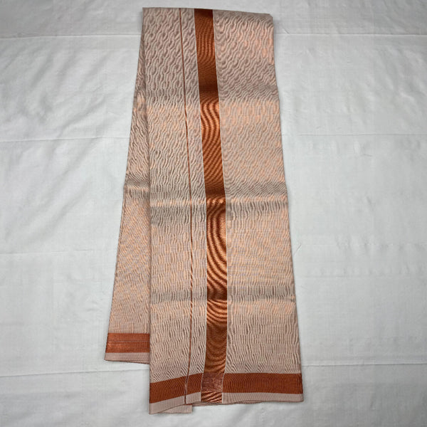 Horad Kora Cotton Tissue Copper Emboss Shirt  + Dhoti