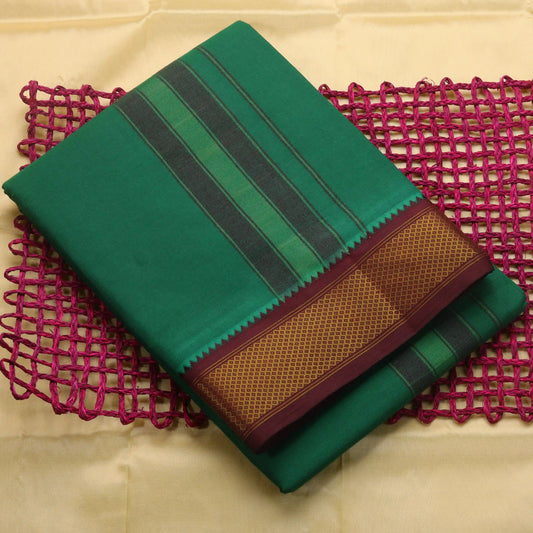 Horad Korvai Cotton Dark Green 10 KAN Dhoti