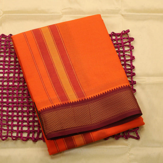 Horad Korvai Cotton Light Orange 10 KAN Dhoti