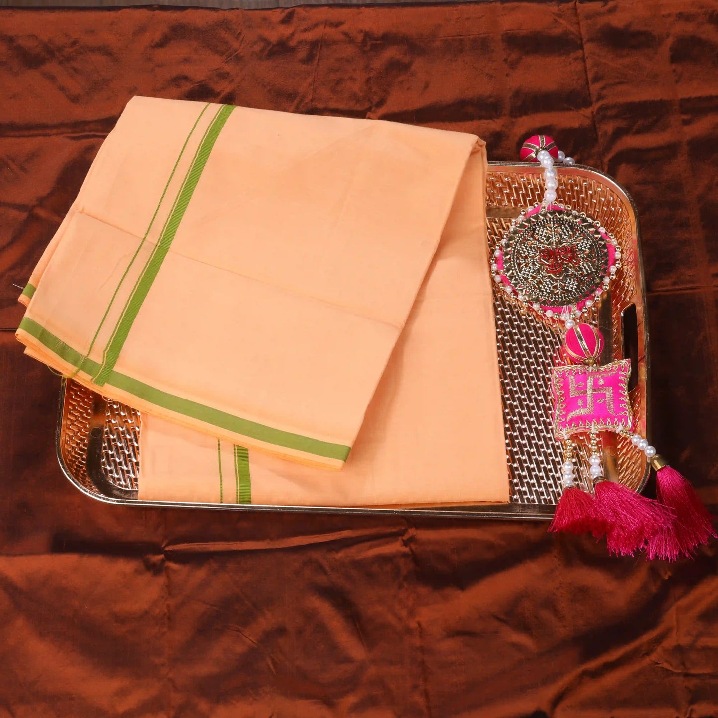 Horad Gundanju Cotton Peach Dhoti