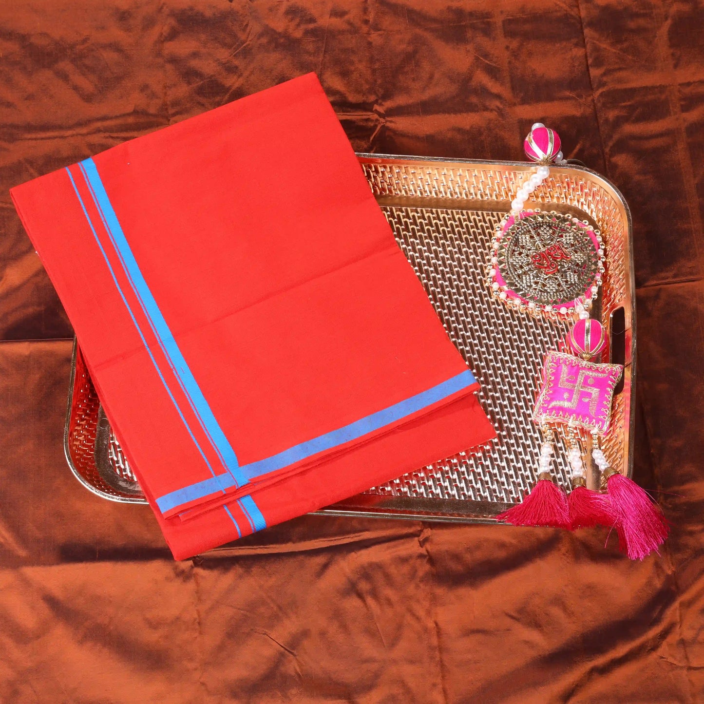 Horad Gundanju Cotton Light Red Dhoti