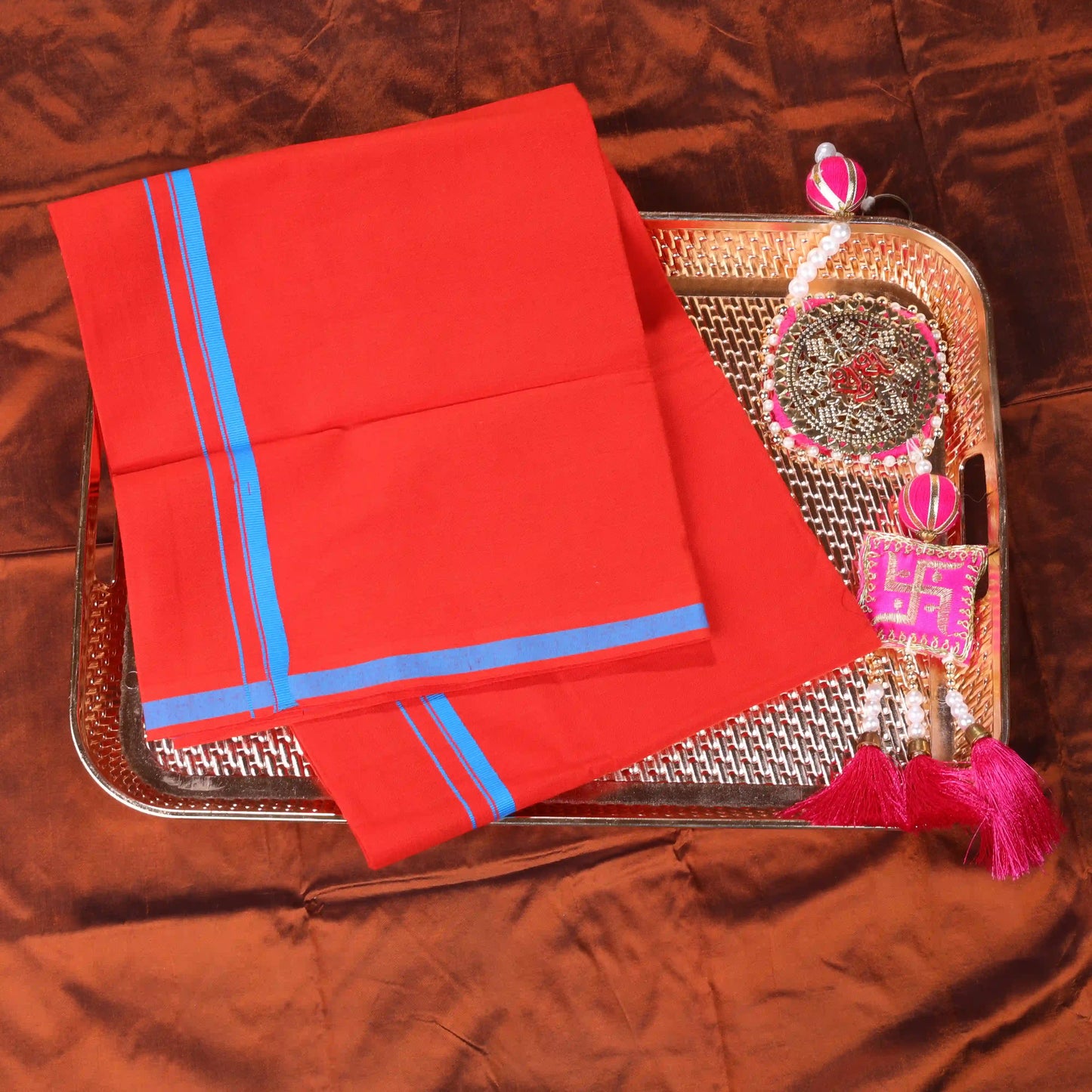 Horad Gundanju Cotton Light Red Dhoti