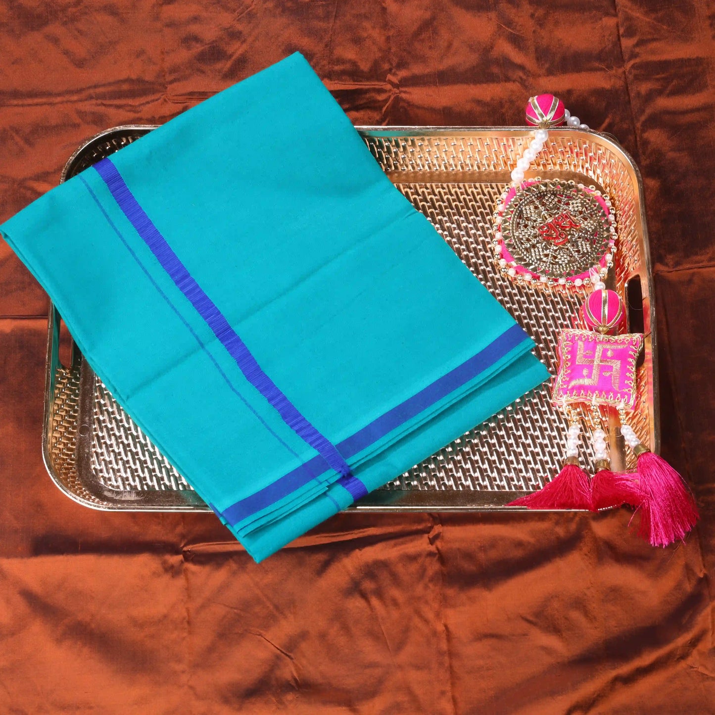Horad Gundanju Cotton Light Blue Dhoti