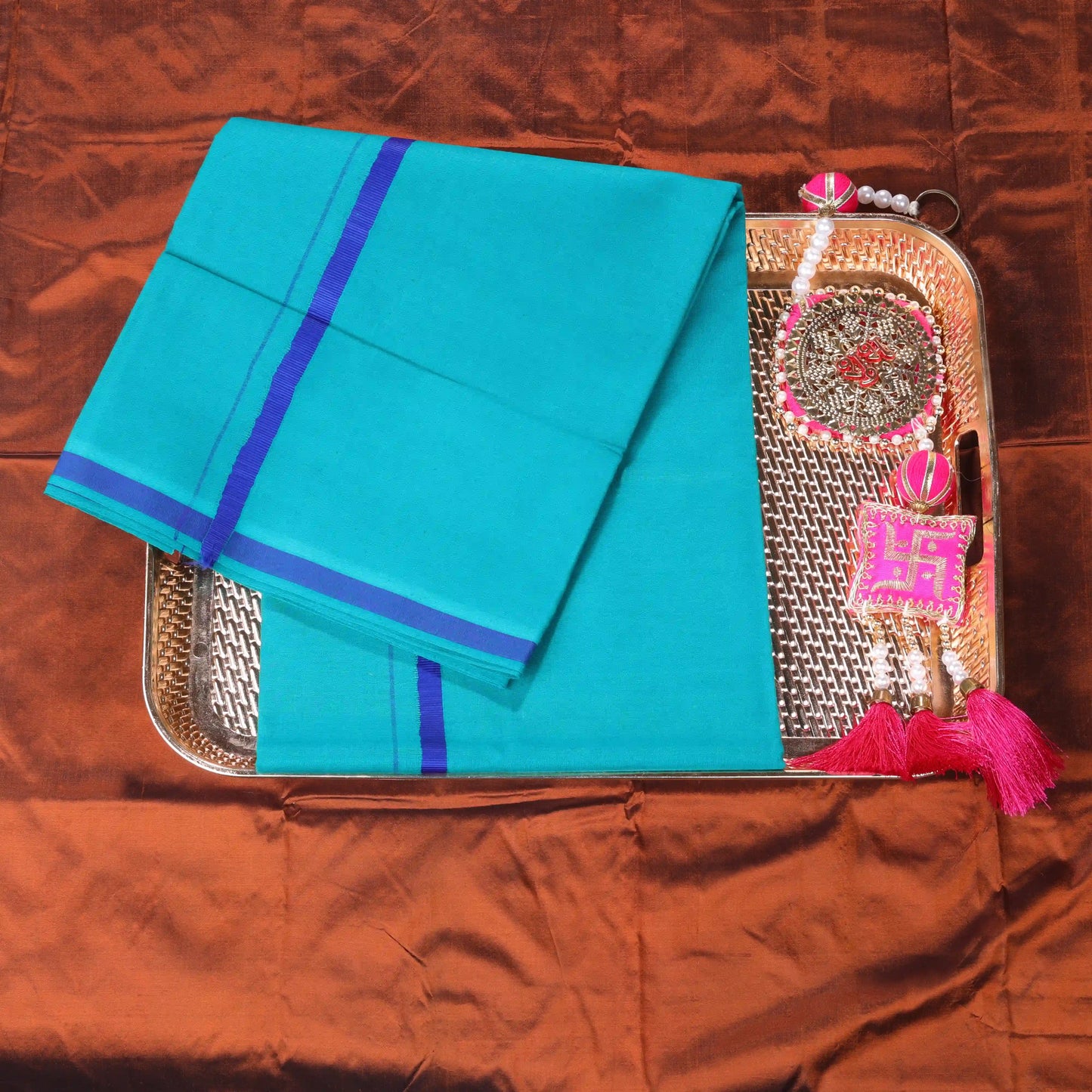 Horad Gundanju Cotton Light Blue Dhoti