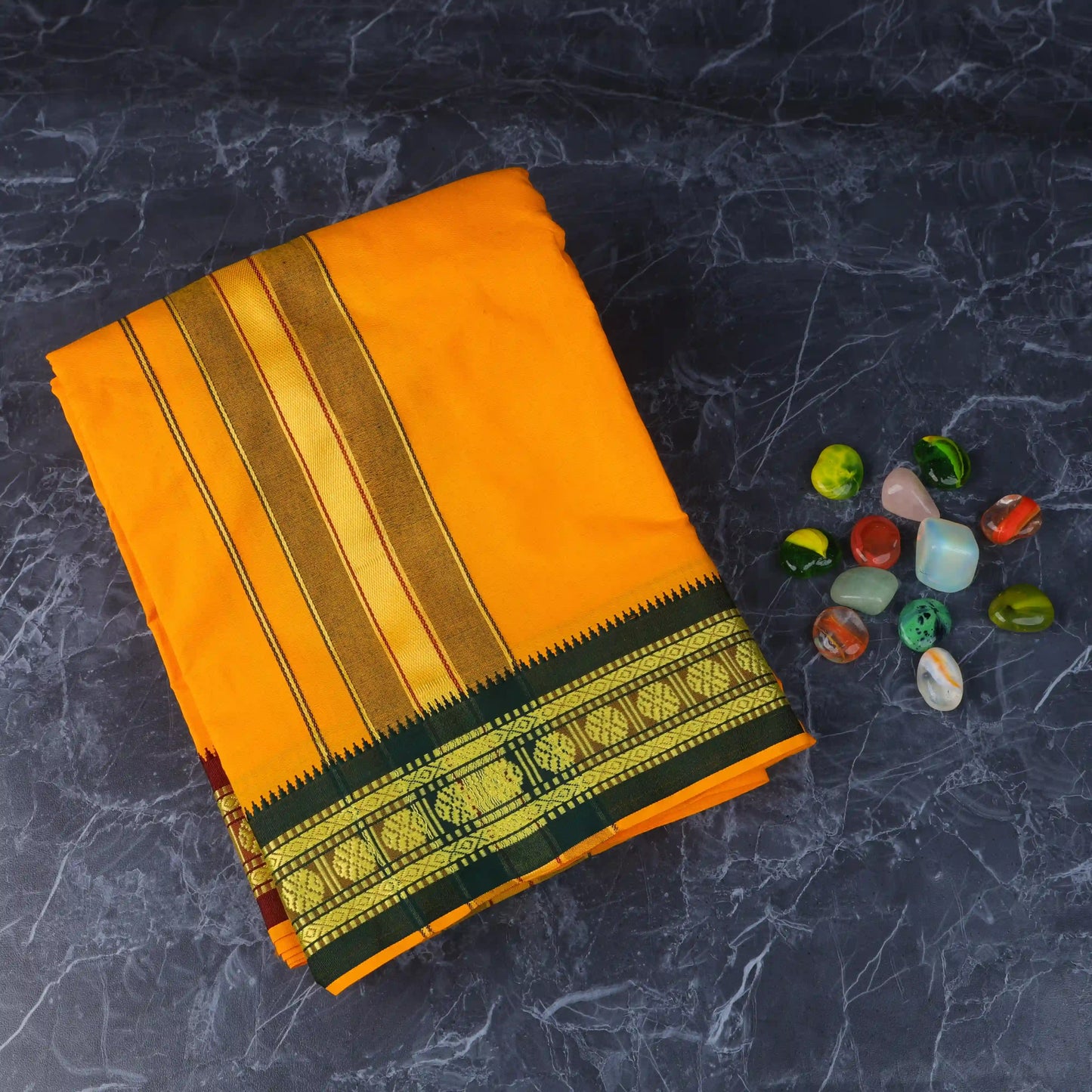 Horad Padayappa Special Cotton Light Orange Dhoti