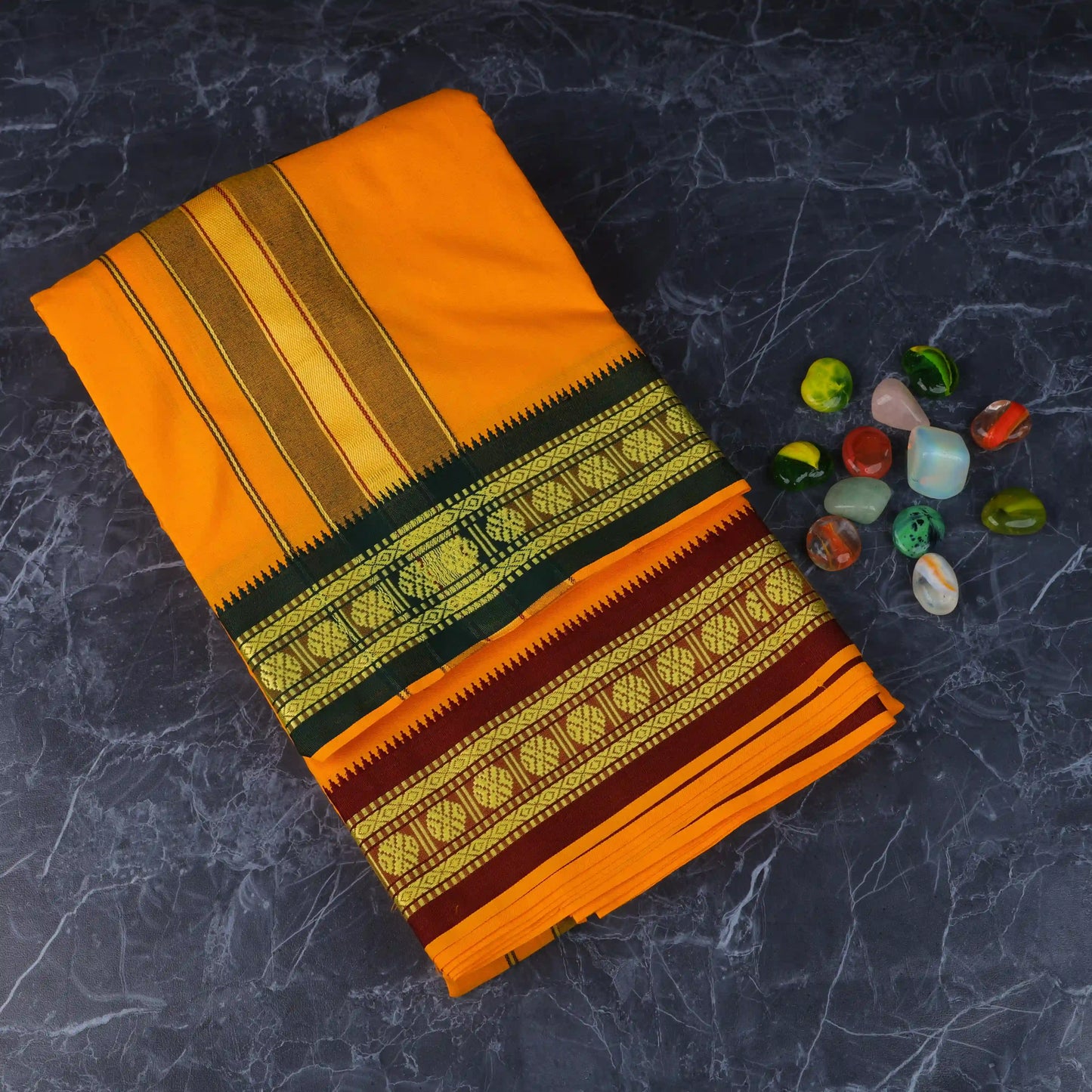 Horad Padayappa Special Cotton Light Orange Dhoti