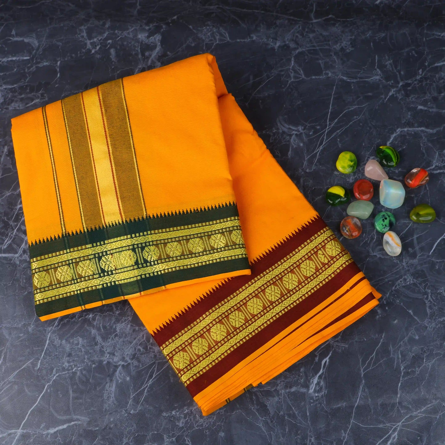 Horad Padayappa Special Cotton Light Orange Dhoti