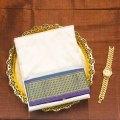 Horad Korvai Pure Silk Blue Border 11 KAN Dhoti