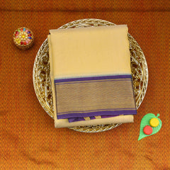 Horad Pure Silk Tissue Dark Blue Border 16 KAN Dhoti