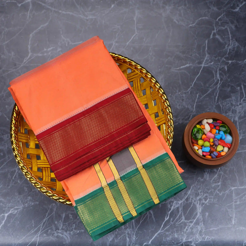 Horad Pure Silk Peach 11 KAN Dhoti