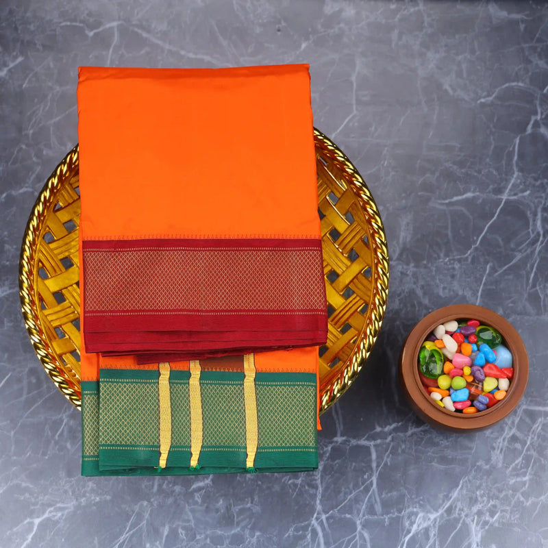 Horad Pure Silk Orange 11 KAN Dhoti