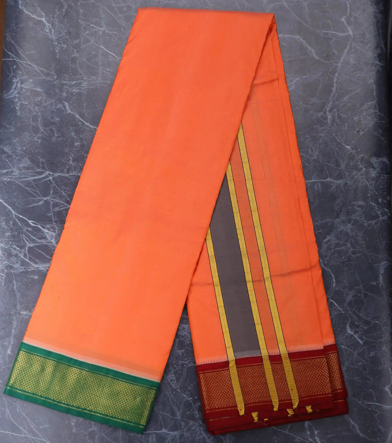 Horad Pure Silk Peach 11 KAN Dhoti