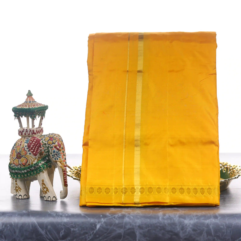 Horad Pure Silk Uthratcham Light Orange Dhoti (9X5)