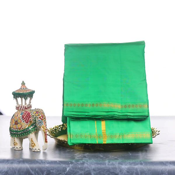 Horad Pure Silk Uthratcham Light Green Dhoti (9X5)