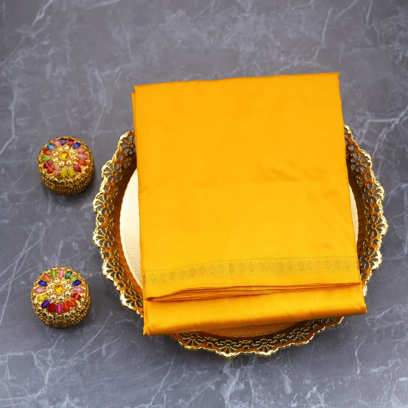 Horad Pure Silk Uthratcham Light Orange Dhoti (9X5)