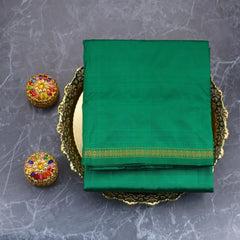 Horad Pure Silk Uthratcham Dark Green Dhoti (9X5)