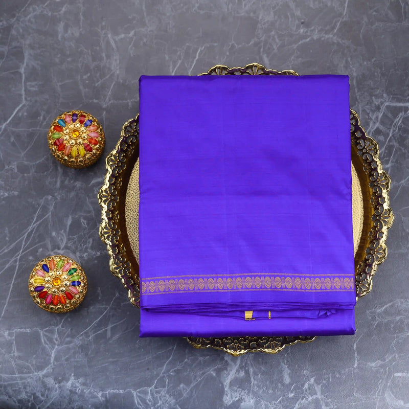 Horad Pure Silk Uthratcham Violet Dhoti (9X5)