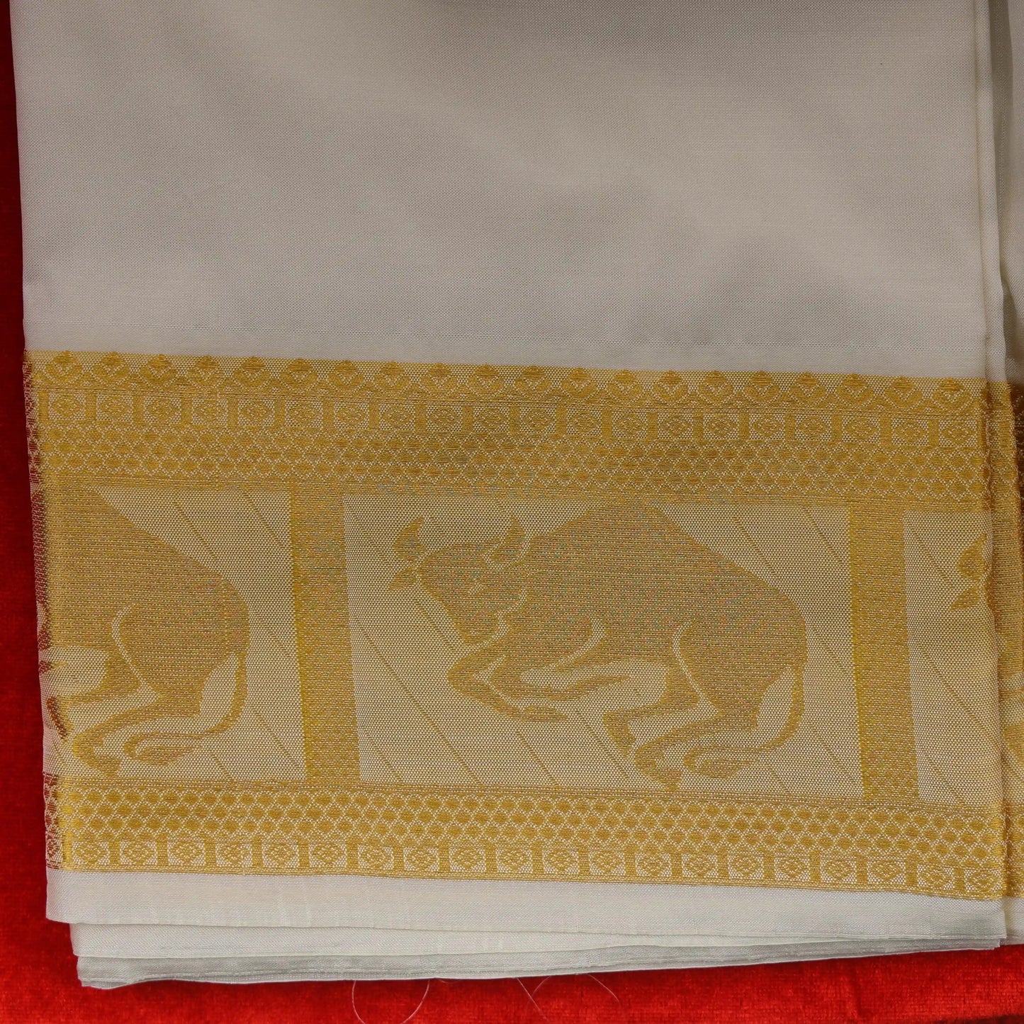 Horad Silk Blend Half White Zodiac 4.00” Dhoti