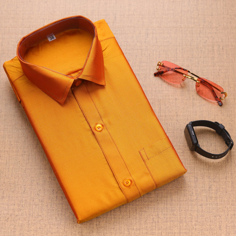 Horad Art Silk Orange Shirt