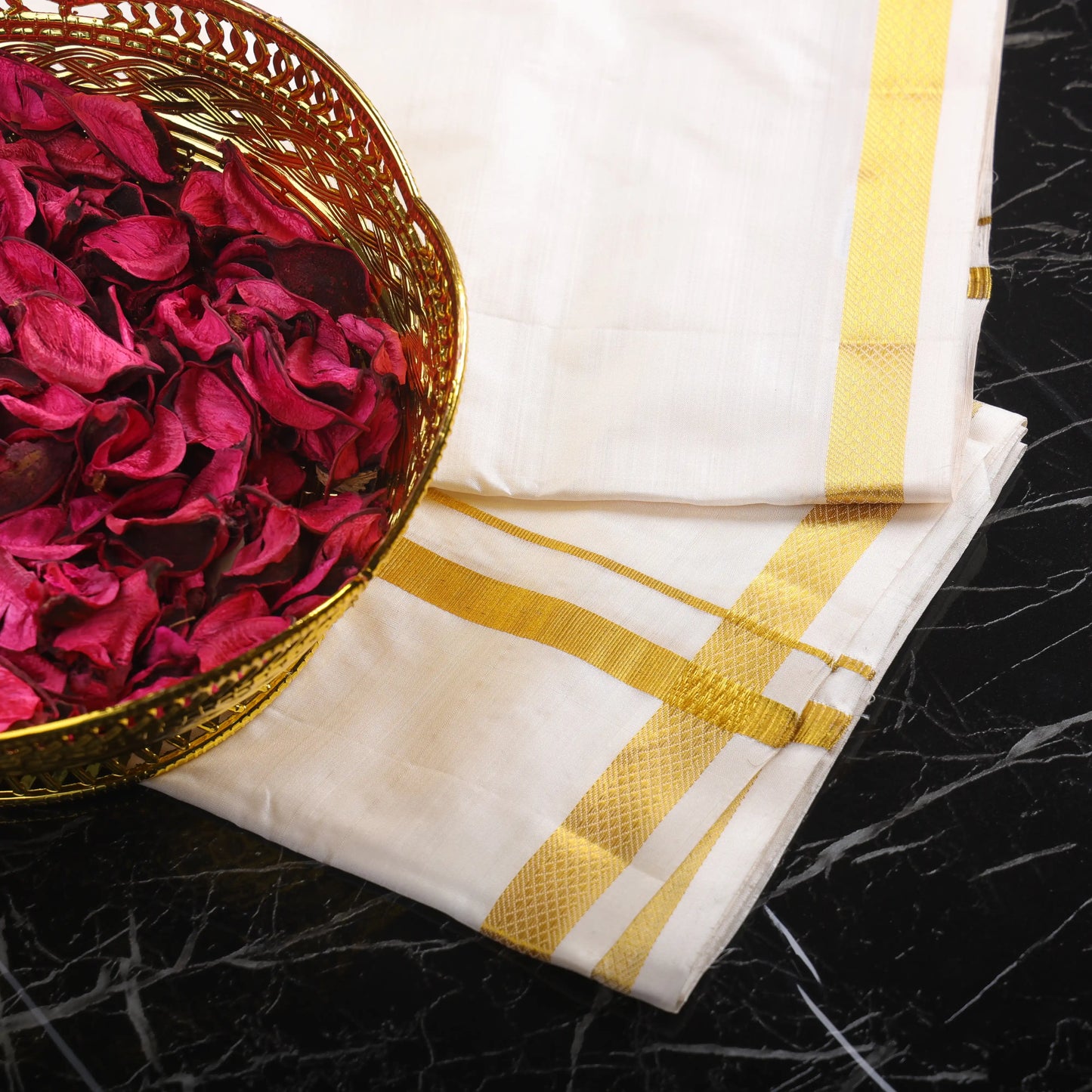 Horad Pure Silk Light Tussar 0.25 Inches” Dhoti (8X4)